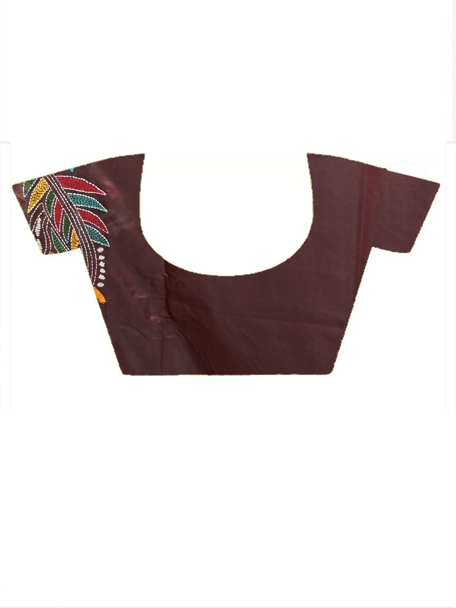 Maroon Cotton Bolpur Kantha Stitch Saree (19)
